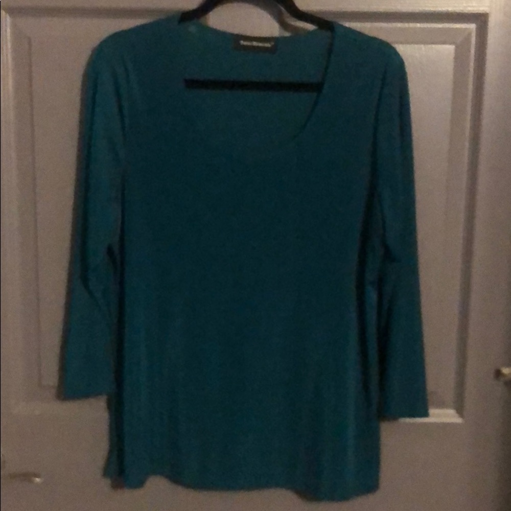 Jade green top.